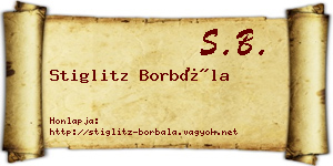 Stiglitz Borbála névjegykártya